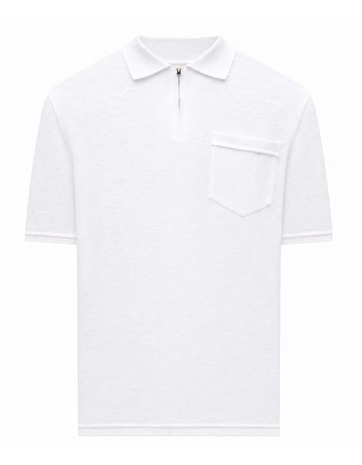 Tricou STEFANO RICCI ,White silk polo with emblem - K919068P31T261012204