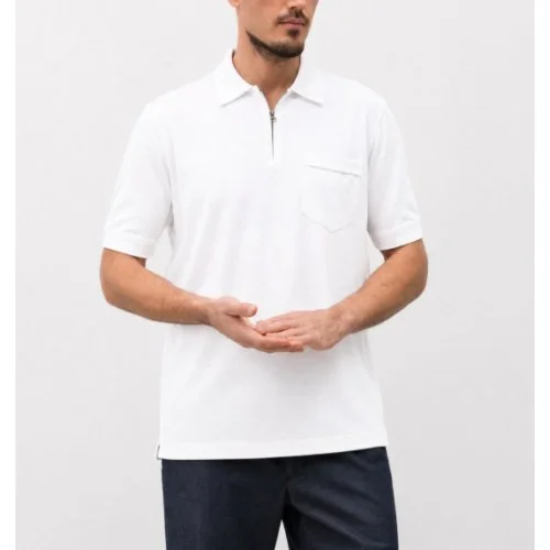 Tricou STEFANO RICCI ,White silk polo with emblem
