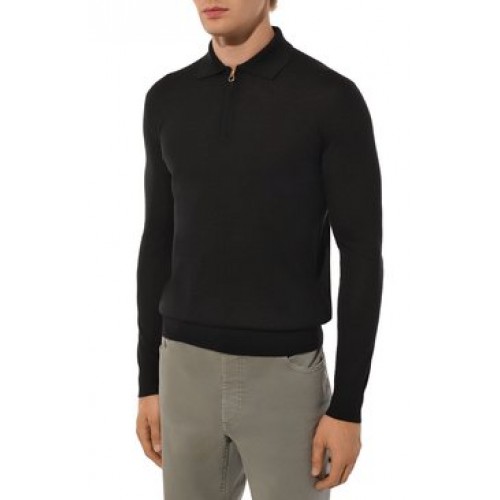 Pulover STEFANO RICCI, Polo Design, Classic, Black Pulover STEFANO RICCI, Polo Design, Classic, Black