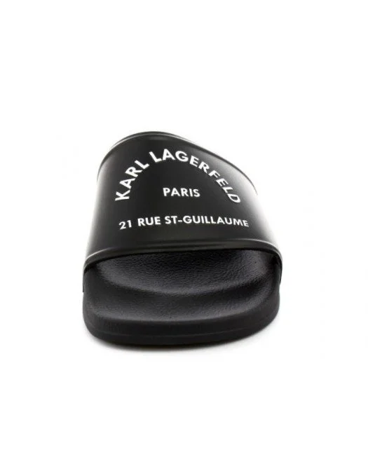 Papuci Karl Lagerfeld, Logo Alb, Cauciuc - KL70008V00 Papuci Karl Lagerfeld, Logo Alb, Cauciuc - KL70008V00