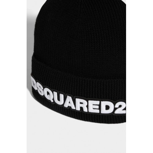 Caciula DSQUARED2, Beanie Black
