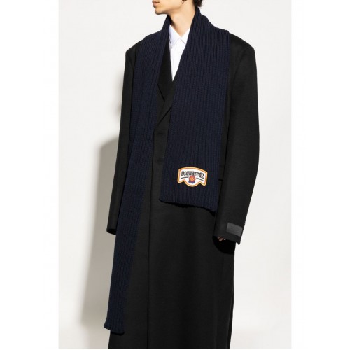 Fular DSQUARED2, Logo Insert, Navy Blue Fular DSQUARED2, Logo Insert, Navy Blue