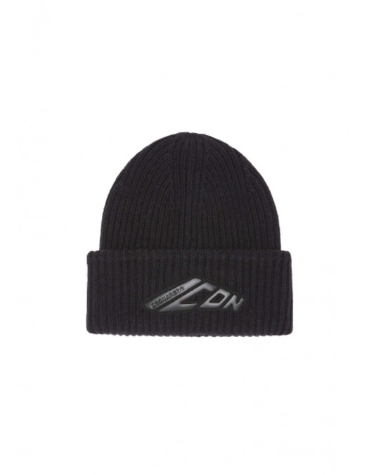 Caciula DSQUARED2, Icon New Generation Knit Beanie,  All black - KNM018701W02695M436