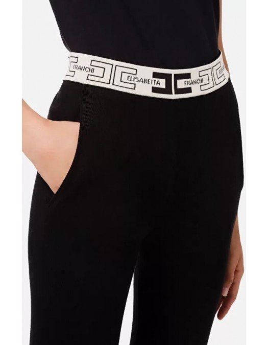 Pantaloni ELISABETTA FRANCHI, Black, Logo - KP20S16E2685