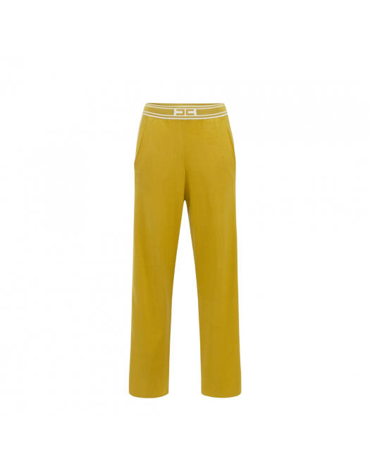 PANTALONI ELISABETTA FRANCHI, Contrasting Details, Yellow Curry - KP65S51E2DK7 PANTALONI ELISABETTA FRANCHI, Contrasting Details, Yellow Curry - KP65S51E2DK7