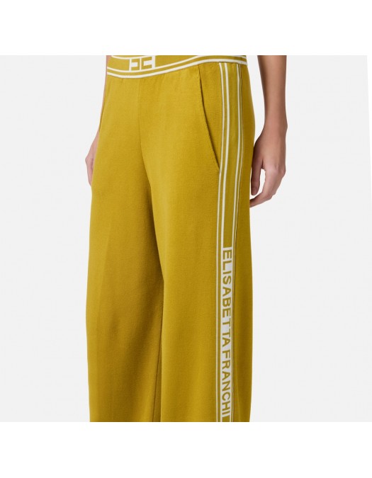 PANTALONI ELISABETTA FRANCHI, Contrasting Details, Yellow Curry - KP65S51E2DK7 PANTALONI ELISABETTA FRANCHI, Contrasting Details, Yellow Curry - KP65S51E2DK7