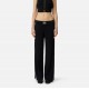 Pantaloni ELISABETTA FRANCHI, Knit fabric trousers with shiny viscose bands, Negru - KP74S61E2685