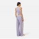 Pantaloni ELISABETTA FRANCHI, Knit fabric trousers with shiny viscose bands, Mov - KP74S61E2FA4