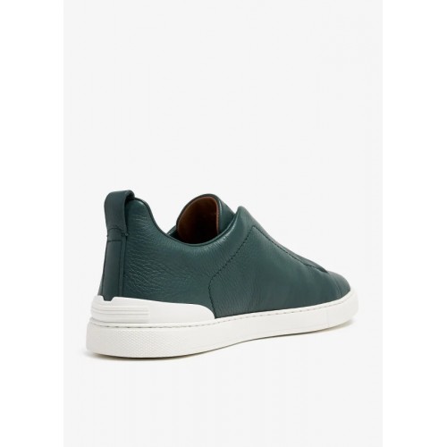 Sneakers Zegna, Low Top, Triple Stitch, Green Sneakers Zegna, Low Top, Triple Stitch, Green