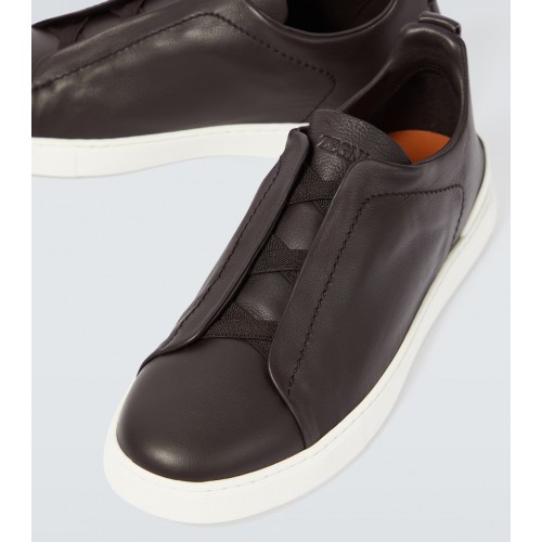 Sneakers Zegna, Low Top, Triple Stitch, Brown Sneakers Zegna, Low Top, Triple Stitch, Brown