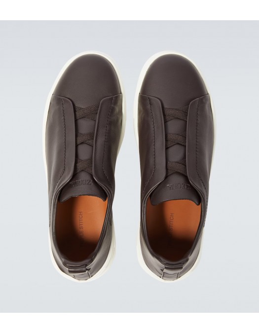 Sneakers Zegna, Low Top, Triple Stitch, Brown - LHCVOS4667ZCSR