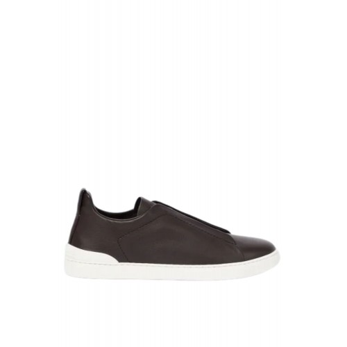 Sneakers Zegna, Low Top, Triple Stitch, Brown Sneakers Zegna, Low Top, Triple Stitch, Brown