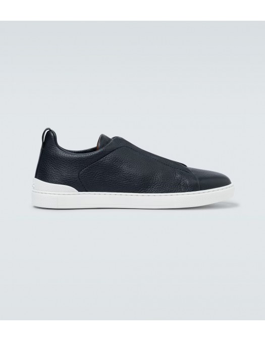 Sneakers Zegna, Low Top, Triple Stitch, Deep Black - LHCVOS4667ZNAV