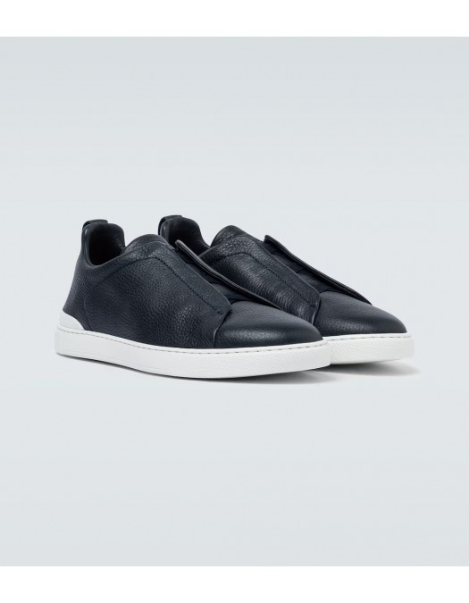 Sneakers Zegna, Low Top, Triple Stitch, Deep Black - LHCVOS4667ZNAV