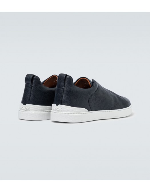 Sneakers Zegna, Low Top, Triple Stitch, Deep Black - LHCVOS4667ZNAV