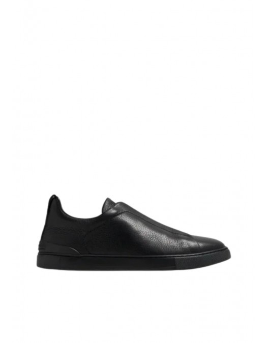 Sneakers Zegna, Low Top, Triple Stitch, All Black - LHCVOS4667ZNEE Sneakers Zegna, Low Top, Triple Stitch, All Black - LHCVOS4667ZNEE