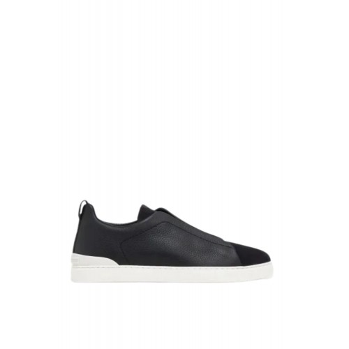 Sneakers Zegna, Low Top, Triple Stitch, Full Black Sneakers Zegna, Low Top, Triple Stitch, Full Black