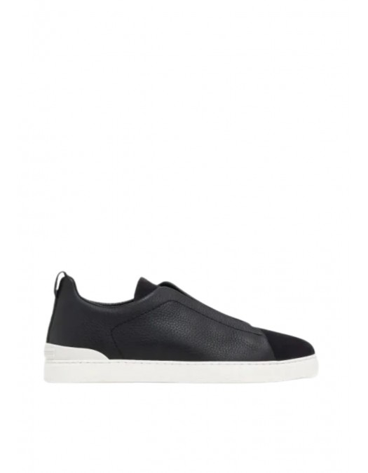Sneakers Zegna, Low Top, Triple Stitch, Full Black - LHRHSS4667ZNER