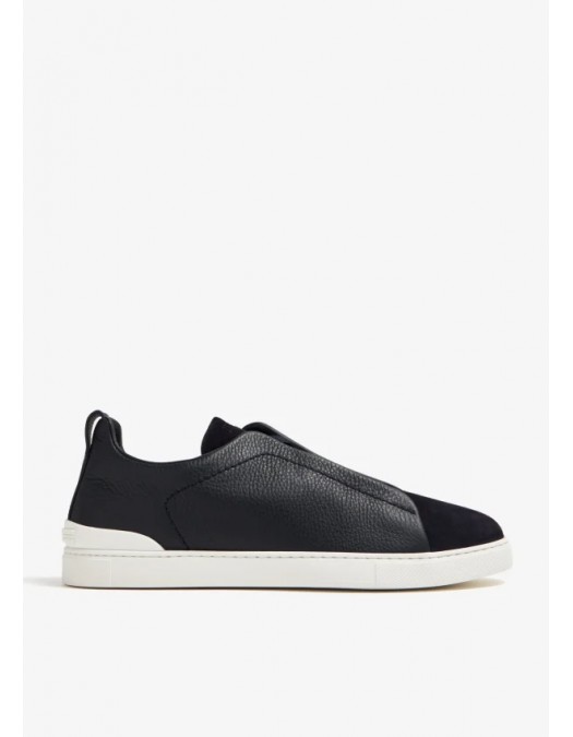 Sneakers Zegna, Low Top, Triple Stitch, Black - LHRHSS4667ZNER