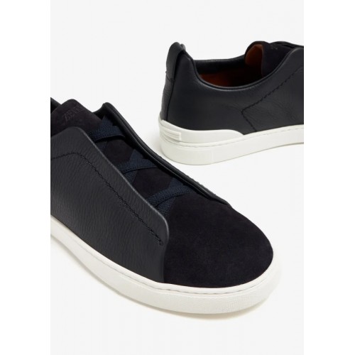 Sneakers Zegna, Low Top, Triple Stitch, Black Sneakers Zegna, Low Top, Triple Stitch, Black