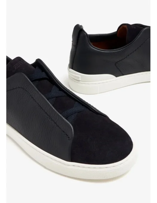 Sneakers Zegna, Low Top, Triple Stitch, Black - LHRHSS4667ZNER