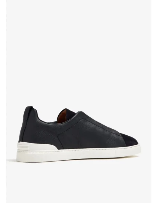 Sneakers Zegna, Low Top, Triple Stitch, Black - LHRHSS4667ZNER