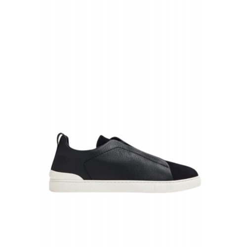 Sneakers Zegna, Low Top, Triple Stitch, Black Sneakers Zegna, Low Top, Triple Stitch, Black