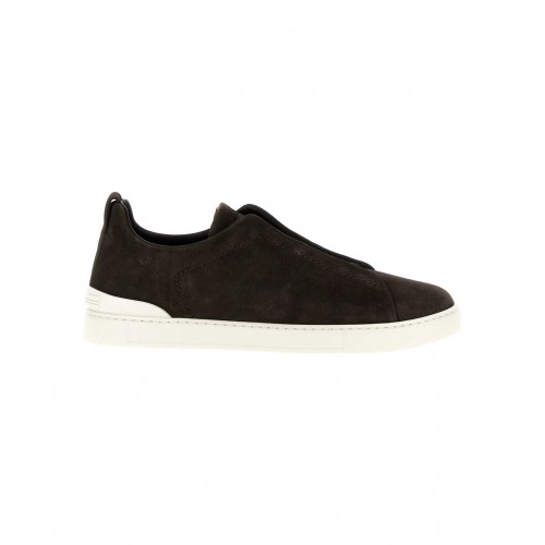 Sneakers Zegna, Low Top, Triple Stitch, Dark Brown Sneakers Zegna, Low Top, Triple Stitch, Dark Brown