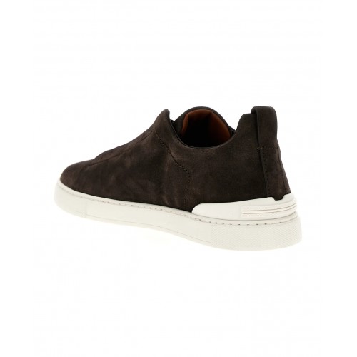 Sneakers Zegna, Low Top, Triple Stitch, Dark Brown Sneakers Zegna, Low Top, Triple Stitch, Dark Brown