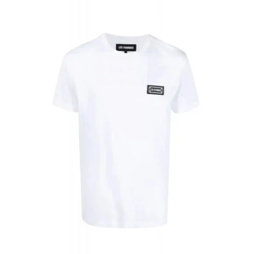 Tricou LES HOMMES,  Bumbac, Logo metalic, Alb