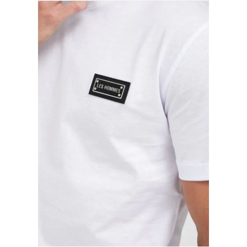 Tricou LES HOMMES,  Bumbac, Logo metalic, Alb