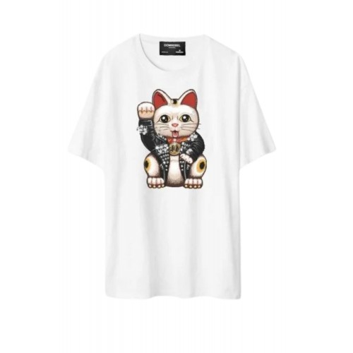 Tricou DOMREBEL, Lucky Box, Alb Tricou DOMREBEL, Lucky Box, Alb