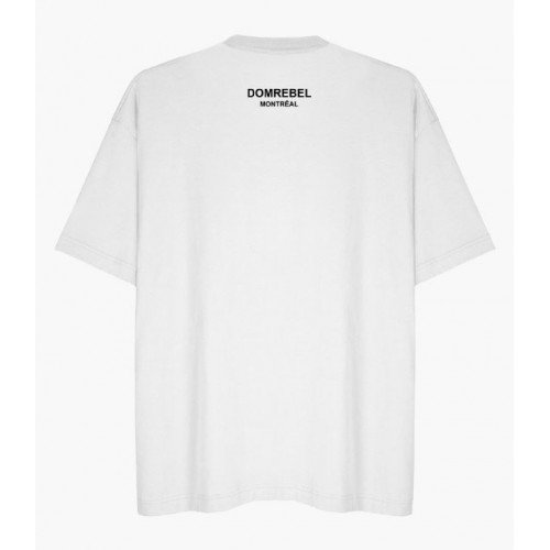 Tricou DOMREBEL, Lucky Box, Alb