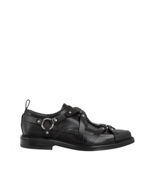 Pantofi DSQUARED2, Bondage Derby, Black - LUM0106015000012124