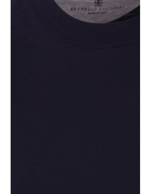 Tricou BRUNELLO CUCINELLI, Simple, Cotton, Navy Blue - M0B131308C6134