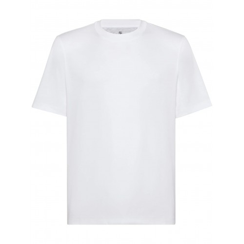 Tricou BRUNELLO CUCINELLI, Model clasic, Alb Tricou BRUNELLO CUCINELLI, Model clasic, Alb