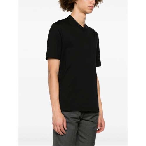 Tricou BRUNELLO CUCINELLI, Decolteu V, Model clasic, Negru Tricou BRUNELLO CUCINELLI, Decolteu V, Model clasic, Negru