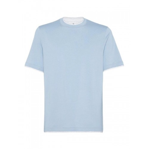 Tricou BRUNELLO CUCINELLI, Elegant Design, Baby Blue Tricou BRUNELLO CUCINELLI, Elegant Design, Baby Blue