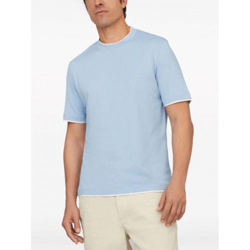 Tricou BRUNELLO CUCINELLI, Elegant Design, Baby Blue Tricou BRUNELLO CUCINELLI, Elegant Design, Baby Blue