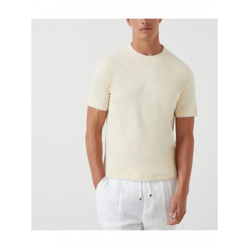 Tricou BRUNELLO CUCINELLI, Layered Detail, Light Yellow Tricou BRUNELLO CUCINELLI, Layered Detail, Light Yellow