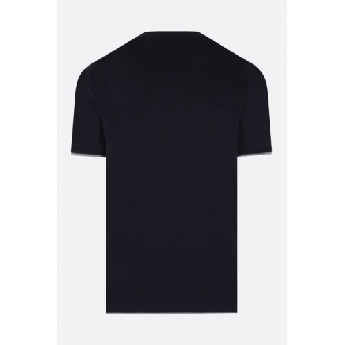 Tricou BRUNELLO CUCINELLI, Logo Print, Grey Details, Black Tricou BRUNELLO CUCINELLI, Logo Print, Grey Details, Black