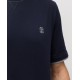Tricou BRUNELLO CUCINELLI, Blue T-shirt with embroidered emblem - M0B137451GCHM51