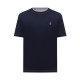 Tricou BRUNELLO CUCINELLI, Blue T-shirt with embroidered emblem - M0B137451GCHM51