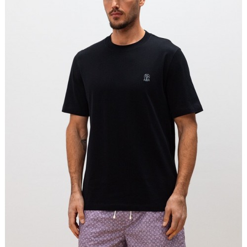 Tricou BRUNELLO CUCINELLI, Classic Design, Logo, Black Tricou BRUNELLO CUCINELLI, Classic Design, Logo, Black