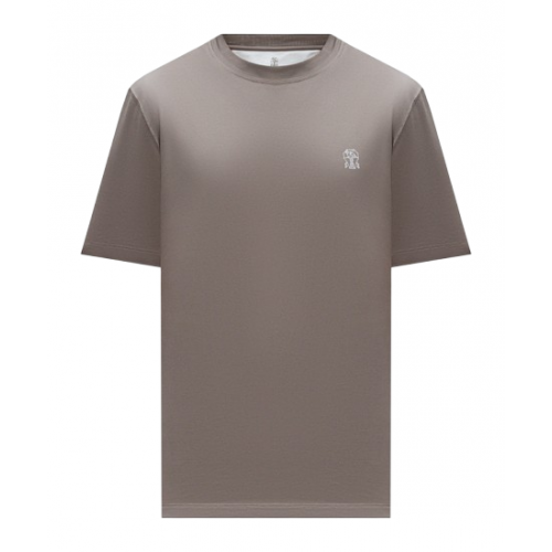 Tricou BRUNELLO CUCINELLI,Classic Design, Logo Print, Brown Tricou BRUNELLO CUCINELLI,Classic Design, Logo Print, Brown