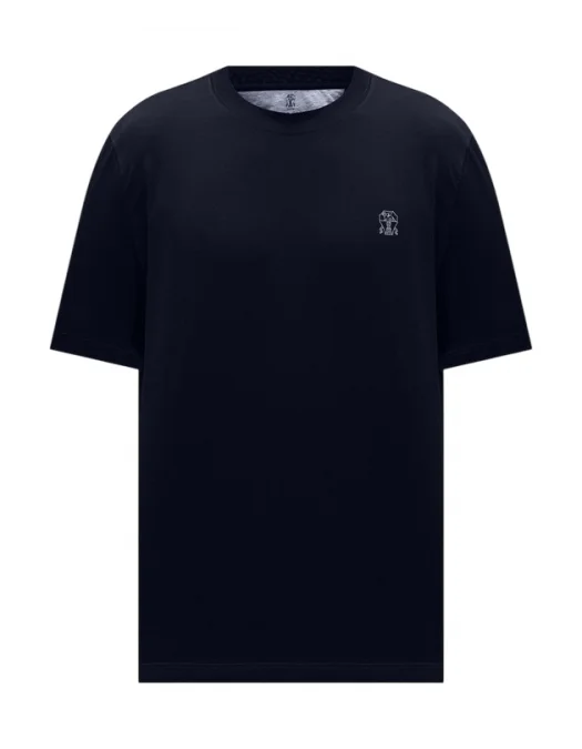 Tricou BRUNELLO CUCINELLI, Classic Design, Logo, Navy Blue - M0B138440C4425 Tricou BRUNELLO CUCINELLI, Classic Design, Logo, Navy Blue - M0B138440C4425