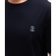 Tricou BRUNELLO CUCINELLI, Classic Design, Logo, Navy Blue - M0B138440C4425