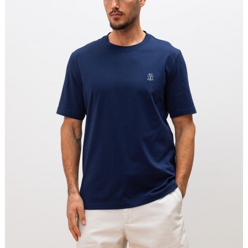 Tricou BRUNELLO CUCINELLI, Classic Design, Dark Blue Tricou BRUNELLO CUCINELLI, Classic Design, Dark Blue