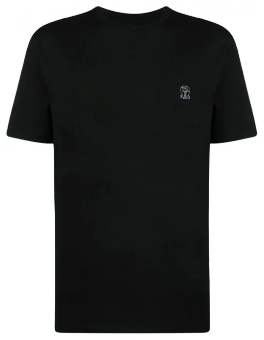 Tricou BRUNELLO CUCINELLI, Logo Print, Black - M0B138440CGB88 Tricou BRUNELLO CUCINELLI, Logo Print, Black - M0B138440CGB88