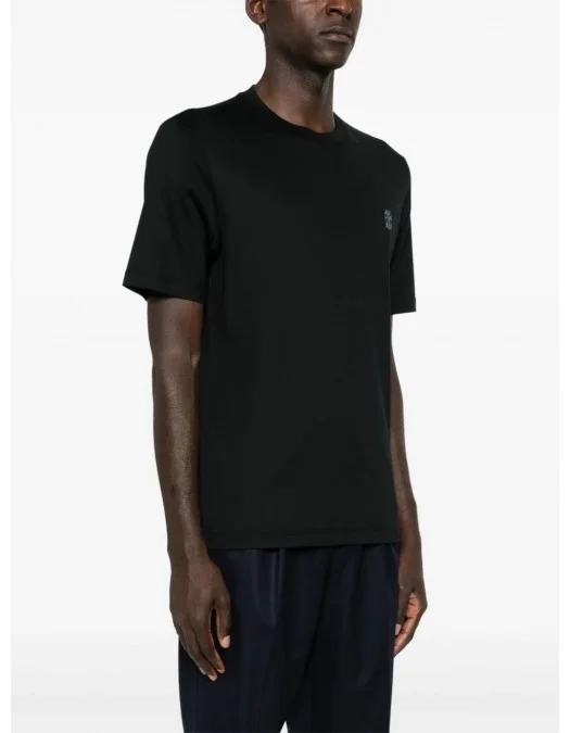 Tricou BRUNELLO CUCINELLI, Logo Print, Black - M0B138440CGB88 Tricou BRUNELLO CUCINELLI, Logo Print, Black - M0B138440CGB88